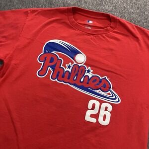 Philadelphia Phillies Chase Utley 26 MLB Genuine Red Jersey Shirt Men L
